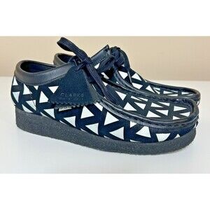 Clarks Originals Wallabee Black White Suede Shoes Chukkas US M 7 W 8.5‎
